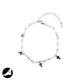 SG PARIS ANKLET CHAIN 20CM+EXT RHODIUM ARGENTE ANKLET CHAIN ANKLET CHAIN METAL SUMMER TEENAGER CITY GIRL FASHION JEWELRY / HAIR ACCESSORIES CROSS