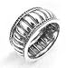 Sterling Silver WIDE Roman Ribbed Band Ring (Size 6,6.5,8,8.5,9)