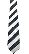 RETRO BLACK AND WHITE DIAGONAL STRIPED TIE