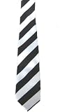 RETRO BLACK AND WHITE DIAGONAL STRIPED TIE