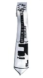 New Solid Satin Slim Skinny Guitar Denim Lab Tie - White
