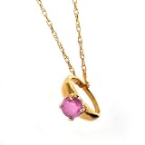 10K YG October Birthstone Small Ring Charm-Pink Tourmaline
