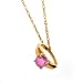 10K YG October Birthstone Small Ring Charm-Pink Tourmaline
