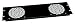 Middle Atlantic Fan Panel For 2 Fans, Black Brushed Finish, 3 Space