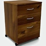 Truffle Finish Three Drawer Mobile File Truffle Finish