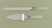 Cake Knife and Server Set Prismatic (1 per order) Wedding Accesory