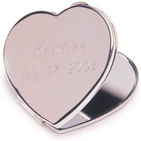 Engraved Heart Mirror Compact - Free Engraving