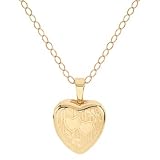 14k Yellow Gold Children's Heart Locket with 15 Chain