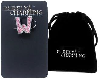 PURELY CHARMING Choice of Swarovski Crystal Slide-on Letter for Dog Cat Collars - Light Rose Pink