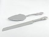 Personalized Silver Plated Wedding Cake Knife and Server with Free Engraving & Shipping