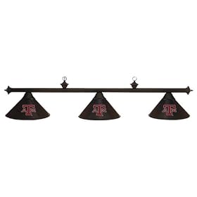 Texas A and M Aggies 3pc BLACK METAL SHADE POOL TABLE LIGHT LAMP