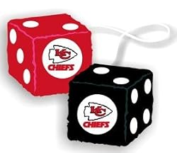 Kansas City Chiefs Fuzzy Dice - Football Sports Merchandise