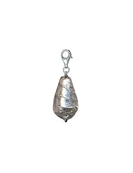 Zable (tm) White Drop with silver Accents with clip Bead / Charm
