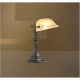 Kichler Lighting 70407 Clayton 14.5-Inch Portable Desk Lamp, Bronze with Beige Marble Swirl Glass