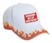 HAIRDRESSERS ARE A CUT ABOVE THE REST Adult White Hat with Red Flames FIRE