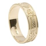 Mens Celtic Cross Ring - 14k Gold - Made in Ireland