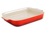 Le Creuset stoneware rectangular baking dish 32cm cerise