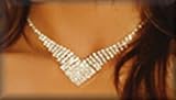 Rhinestone Deep V Necklace.