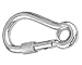 Sports : Karabinerhaken mit Sicherheitsmutter und Kausche 11x120mm (5 Stk.)
