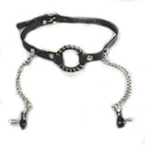 Produkt-Bild: Bondage Leder O Ring Mund Knebel mit Nippel Klammern