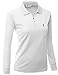 Xpril Womens Sporty Fabric Left Zip up Style Point Long Sleeve Collar T-Shirt