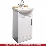 White Vanity Unit with Ceramic Basin 450mm