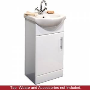 White Vanity Unit with Ceramic Basin 450mm