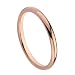 2mm Men's or Ladies Rose Gold Shiny Tungsten Wedding Band Dome Ring (Available in Sizes 5 to 12)