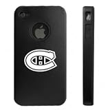 Apple iPhone 4 4S 4G Black Aluminum & Silicone Case Montreal Canadiens