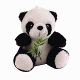 Adorable Stuffed Toy Panda Eating Bamboo - Sitting