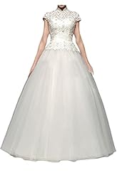 Natural   Waistline Cap Sleeves  Tulle Vintage Lace  Ball Gown Bandage Dress/Wedding Dress 