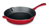Cuisinart Chefs Classic Enameled Cast Iron 10-Inch Round Fry Pan, Red/Matte Black Enamel Interior