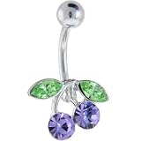 Tanzanite Cubic Zirconia CHERRY Belly Ring