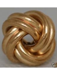 Solid 14K Yellow Gold Love Knot Earrings 15mm 0.60" BIG 4g Italian Beauty Classic Style