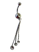 Fashion Jewelry - Silver Plated Bellybutton Ring With Rhinestone Butterfly Charm 14 Gauge (1 piece)