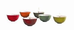 Tag Gourmet Tea Blends Mini Porcelain Pot Candles, Set of 6