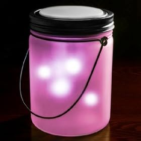 Solar Powered Fairy Jar Lights - Pink