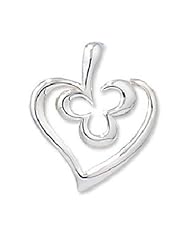Sterling Silver Celtic Shamrock Heart Pendant with 18 Inch Chain