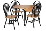 Drop Leaf 5 piece Dining Set - Black and Natural