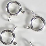 (25) 7mm Spring Ring Clasp Sterling Silver Closed Ring