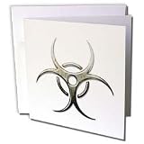 Houk Digital Design Symbols - Biohazard Symbol grunge on black background - Greeting Cards-12 Greeting Cards with envelopes