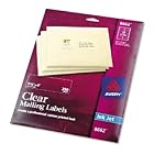 Click here to buy Address Label, Inkjet, 1-1 3x4, Clear, 350 Pack AVE8662 by Avery.