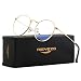 Blue Light Blocking Glasses Classic Round Glasses Vintage Circle Metal Eyeglasses Frames 100% Anti-Blue Light Lens (Gold)