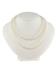 White Freshwater Semi-Round Continuous 30" Pearl Strand Necklace
