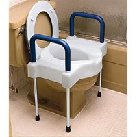 HealthPersonalCare: Extra Wide Tall Ette Raised Toilet Seat With Arms With Aluminum Legs