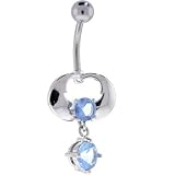 Solar Blue Gem ENRAPTURE Dangle Belly Ring