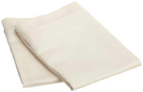 Impressions 1000 Thread Count Premium Egyptian Cotton, Single Ply, Standard 2-Piece Pillowcase Set, Solid, Ivory