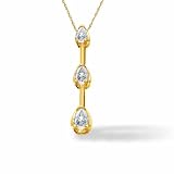 1/2 Carat Pear Shape Three Stone Pendant in 14K white gold