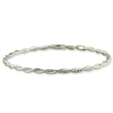 Gold Two Tone 1.2mm & 7in Twist Mirror Bracelet