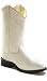 White Leather Roper Style Cowboy Boots